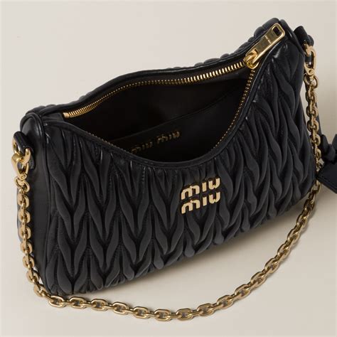 miu miu matelasse bauletto bag|Black Matelassé Nappa Leather Shoulder Bag .